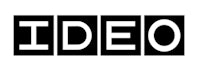 a black and white logo with the word idea on it