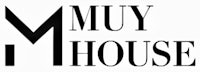 the logo for muy house